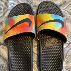 Nike Benassi JDI Tie Dye Mens 10 Tie Die CK0842-001 Rainbow.